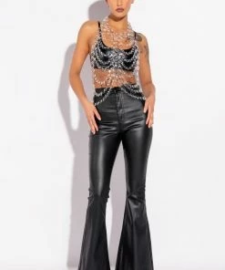 ON DUTY VEGAN LEATHER HIGH RISE FLARE PANTS -FINESSE-shop on duty vegan leather high rise flare pants black 4 4 c1