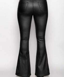 ON DUTY VEGAN LEATHER HIGH RISE FLARE PANTS -FINESSE-shop on duty vegan leather high rise flare pants black 5 5 c1 c1