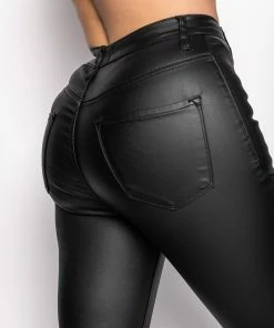 ON DUTY VEGAN LEATHER HIGH RISE FLARE PANTS -FINESSE-shop on duty vegan leather high rise flare pants black 6 6 c1 c1