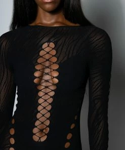 ON ONE SEAMLESS CUT OUT CATSUIT -FINESSE-shop on one seamless cut out catsuit black 5 5