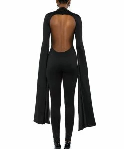 ON TOP DRAMATIC SLEEVE CATSUIT -FINESSE-shop on top dramatic sleeve catsuit black 10 10