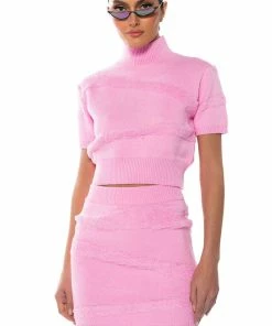 ON WEDNESDAYS COZY KNIT SKIRT -FINESSE-shop on wednesdays cozy knit skirt light pink 4 4 c1