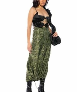 ONE KISS MIDI SKIRT 12 ONE KISS MIDI SKIRT -FINESSE-shop one kiss midi skirt green multi 4 4