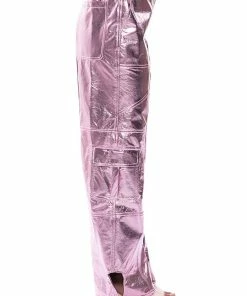 OUT OF THIS WORLD METALLIC CARGO PANTS -FINESSE-shop out of this world metallic cargo pants pink 6 6