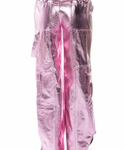 OUT OF THIS WORLD METALLIC CARGO PANTS -FINESSE-shop out of this world metallic cargo pants pink 7 7