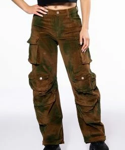 NOTHING BUT CORDUROY CARGO PANTS IN BROWN MULTI