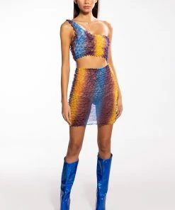 PALOMA TEXTURED MINI SKIRT -FINESSE-shop paloma textured mini skirt blue multi 10 10