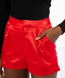 PASSIONE SATIN SHORTS -FINESSE-shop passione satin shorts red 8 8