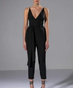 PERFECT FIT SLEEVELESS BELTED JUMPSUIT