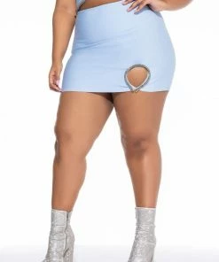 PLUS DRESS ME UP BANDAGE RHINESTONE MINI SKIRT