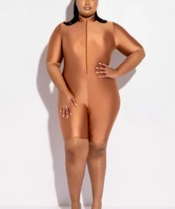 PLUS ON MY TIME MOCK NECK ROMPER -FINESSE-shop plus on my time mock neck romper mauve 3 3