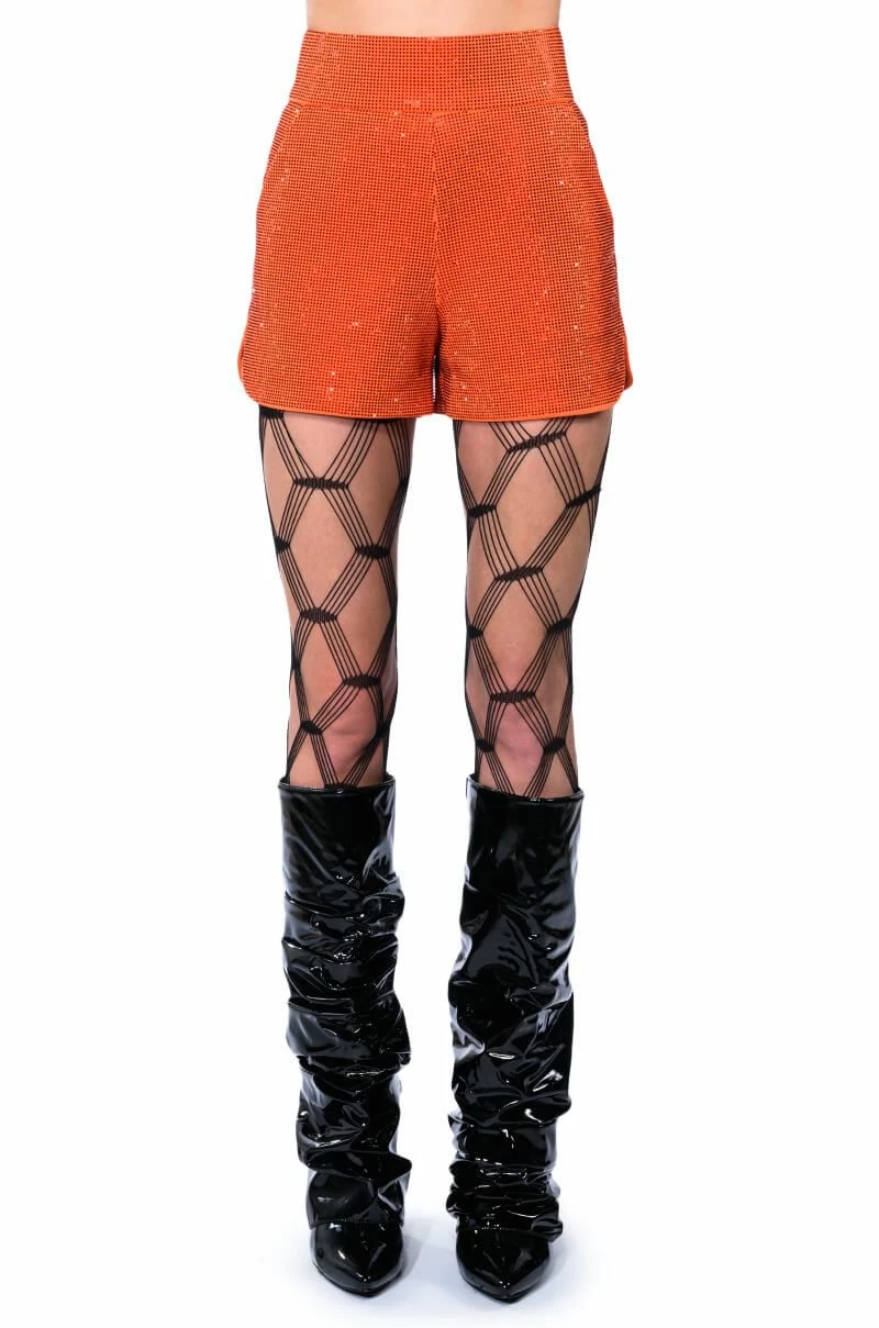 POP STAR SHINE BRIGHT RHINESTONE HOT SHORT IN ORANGE 14 POP STAR SHINE BRIGHT RHINESTONE HOT SHORT IN ORANGE - Image 14