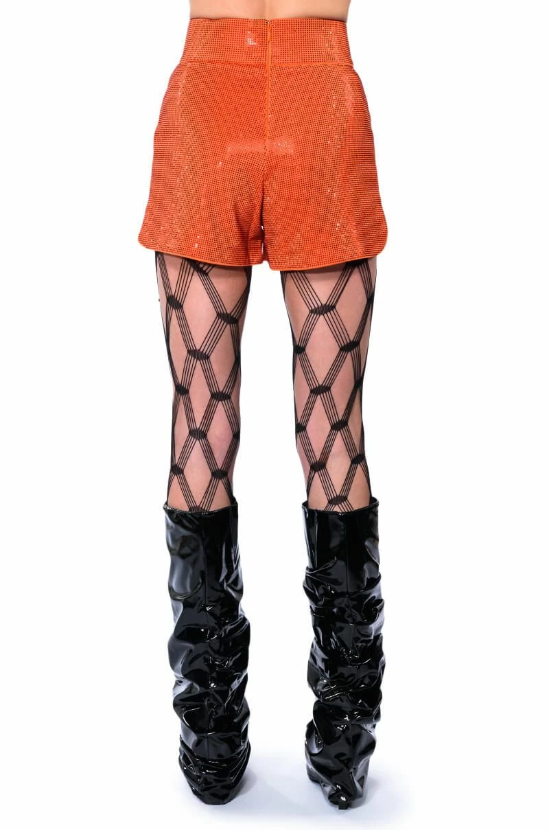 POP STAR SHINE BRIGHT RHINESTONE HOT SHORT IN ORANGE 16 POP STAR SHINE BRIGHT RHINESTONE HOT SHORT IN ORANGE - Image 16