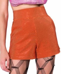 POP STAR SHINE BRIGHT RHINESTONE HOT SHORT IN ORANGE 22 POP STAR SHINE BRIGHT RHINESTONE HOT SHORT IN ORANGE -FINESSE-shop pop star shine bright rhinestone hot short in orange orange 6 6 c1