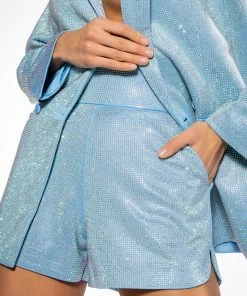 FINESSE-shop -FINESSE-shop pop star shine bright rhinestone hot short light blue 2 2