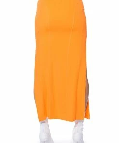 PRETTY GIRL DOUBLE SLIT MAXI SKIRT 12 PRETTY GIRL DOUBLE SLIT MAXI SKIRT -FINESSE-shop pretty girl double slit maxi skirt orange 6 6