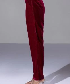 PRETTY IN VELVET TROUSER -FINESSE-shop pretty in velvet trouser fuchsia 4 4