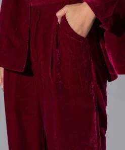 PRETTY IN VELVET TROUSER -FINESSE-shop pretty in velvet trouser fuchsia 6 6