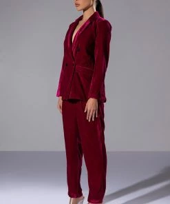 PRETTY IN VELVET TROUSER -FINESSE-shop pretty in velvet trouser fuchsia 7 7