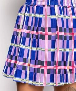 PRIVATE SCHOOL PLEATED MINI SKIRT -FINESSE-shop private school pleated mini skirt purple multi 8 8 c1