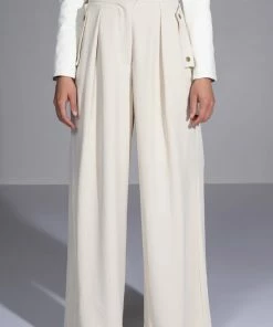 PROVE IT BUCKLE DETAIL WIDE LEG TROUSER 11 PROVE IT BUCKLE DETAIL WIDE LEG TROUSER -FINESSE-shop prove it buckle detail wide leg trouser cream 1 1