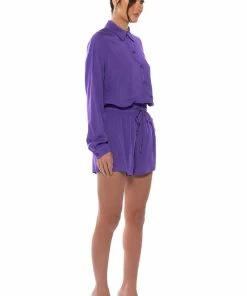 PURPLE RAIN DRAWSTRING SHORT -FINESSE-shop purple rain drawstring short purple 5 5