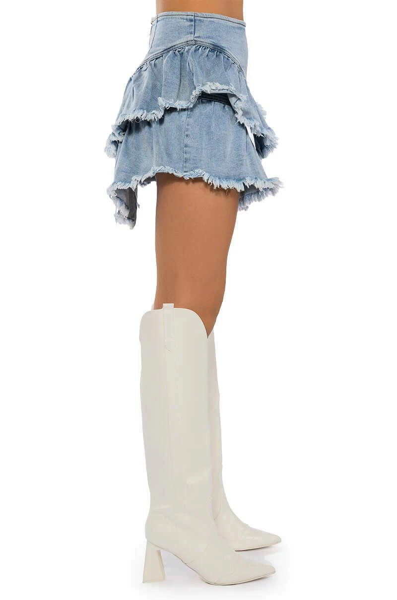 QUE BAILES CON MIGO DENIM LAYERED MINI SKIRT 7 QUE BAILES CON MIGO DENIM LAYERED MINI SKIRT - Image 7