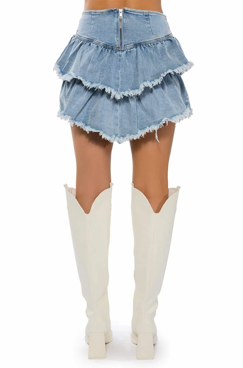 QUE BAILES CON MIGO DENIM LAYERED MINI SKIRT 8 QUE BAILES CON MIGO DENIM LAYERED MINI SKIRT - Image 8