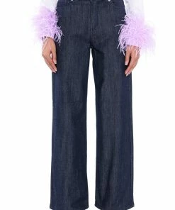 RAW DENIM WIDE LEG JEANS