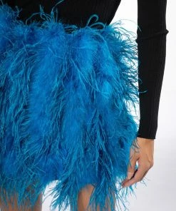 REAL OSTRICH FEATHERS MINI SKIRT 22 REAL OSTRICH FEATHERS MINI SKIRT -FINESSE-shop real ostrich feathers mini skirt blue 11 11