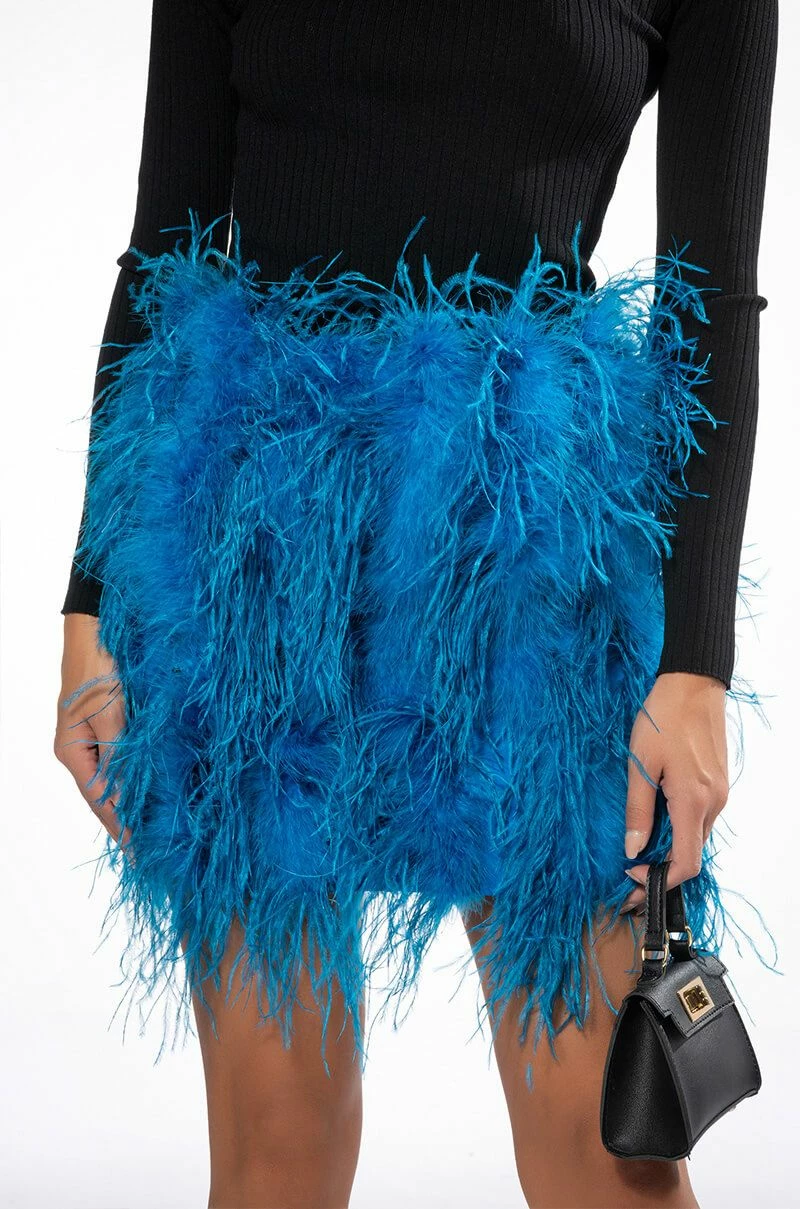 REAL OSTRICH FEATHERS MINI SKIRT 3 REAL OSTRICH FEATHERS MINI SKIRT - Image 3