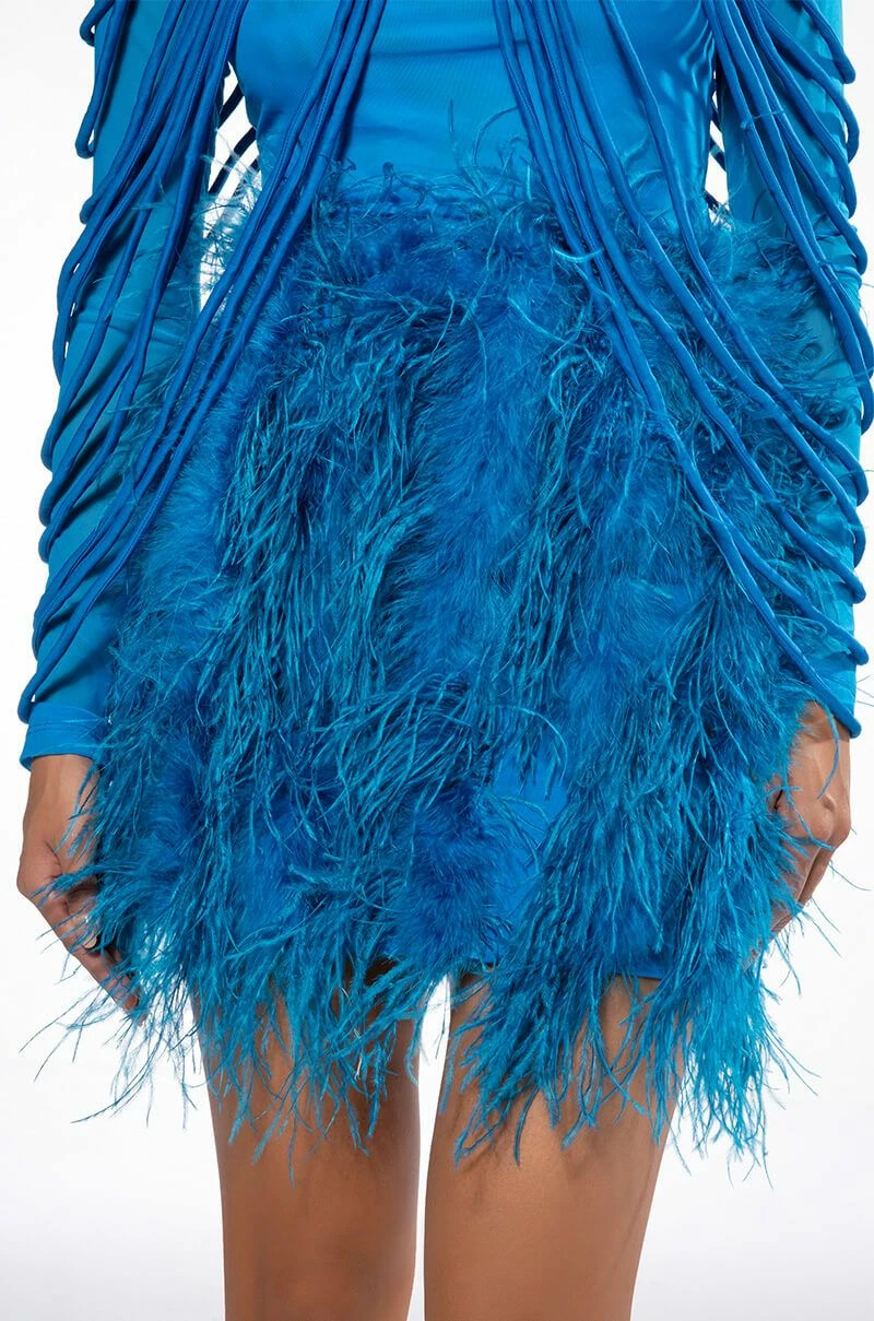 REAL OSTRICH FEATHERS MINI SKIRT 4 REAL OSTRICH FEATHERS MINI SKIRT - Image 4