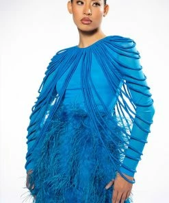 REAL OSTRICH FEATHERS MINI SKIRT 16 REAL OSTRICH FEATHERS MINI SKIRT -FINESSE-shop real ostrich feathers mini skirt blue 5 5