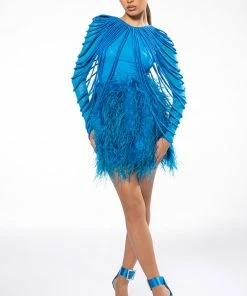 REAL OSTRICH FEATHERS MINI SKIRT 18 REAL OSTRICH FEATHERS MINI SKIRT -FINESSE-shop real ostrich feathers mini skirt blue 7 7