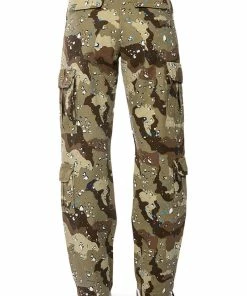 REPRESENT PAINTED WIDE LEG CARGO -FINESSE-shop represent painted wide leg cargo brown multi 7 7