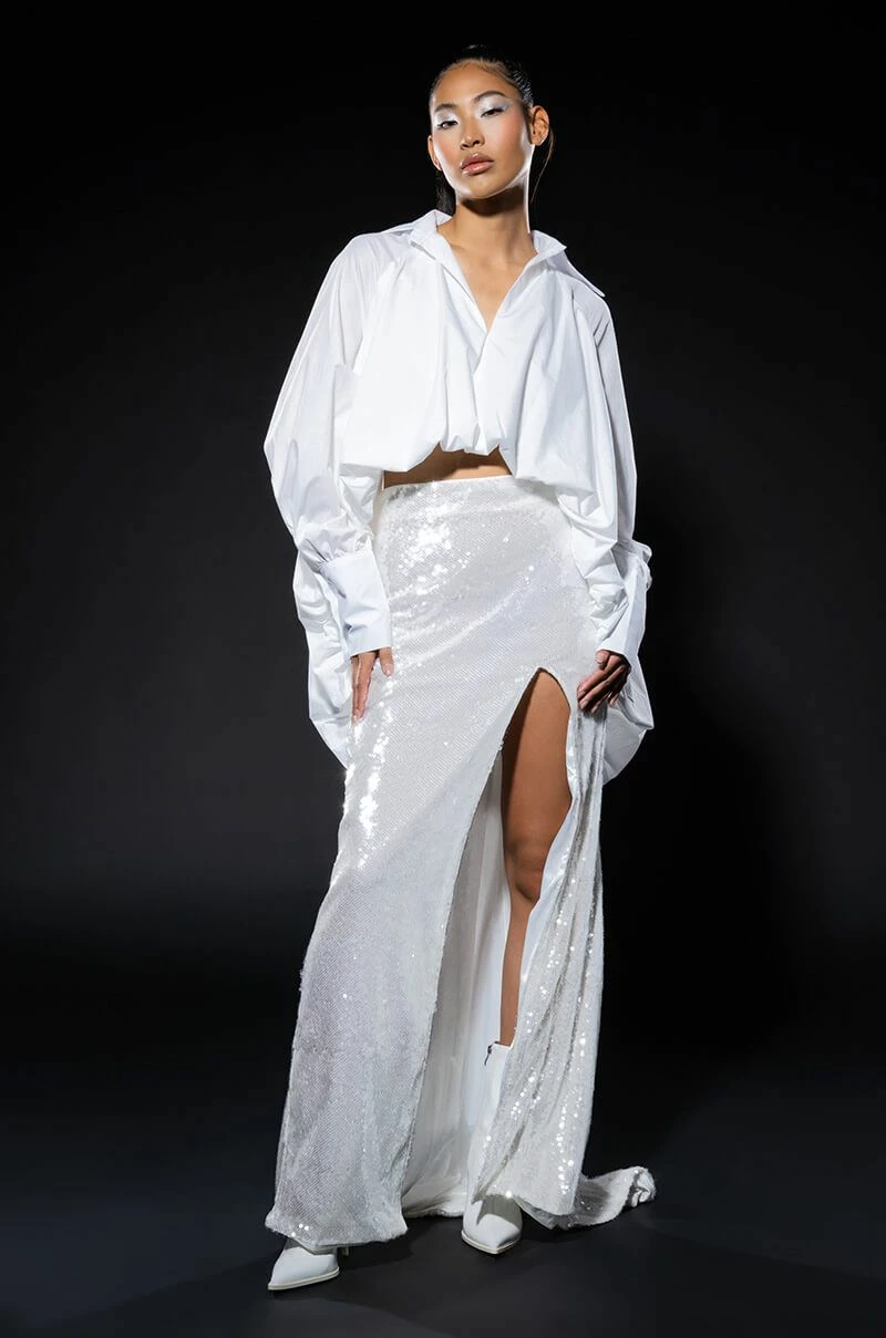 RESOLUTIONS SEQUIN SLIT MAXI SKIRT 8 RESOLUTIONS SEQUIN SLIT MAXI SKIRT - Image 8