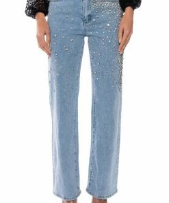 RILEE EMBELLISHED STRAIGHT FIT JEANS