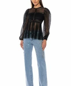 RILEE EMBELLISHED STRAIGHT FIT JEANS -FINESSE-shop rilee embellished straight fit jeans medium blue denim 3 3