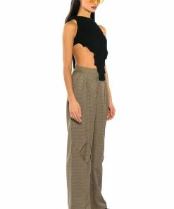 ROLL THE DICE STRAIGHT LEG TROUSER -FINESSE-shop roll the dice straight leg trouser black brown 3 3