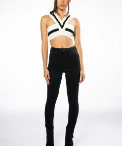 RUBY HIGH RISE SPLIT HEM SKINNY JEANS -FINESSE-shop ruby high rise split hem skinny jeans black 8 8