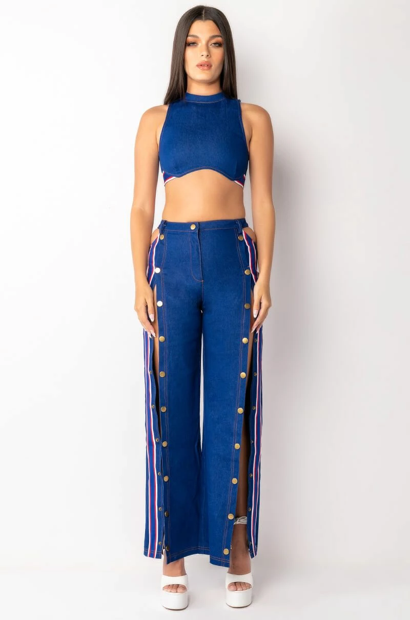 RUN IT UP CROPPED DENIM TOP 7 RUN IT UP CROPPED DENIM TOP - Image 7