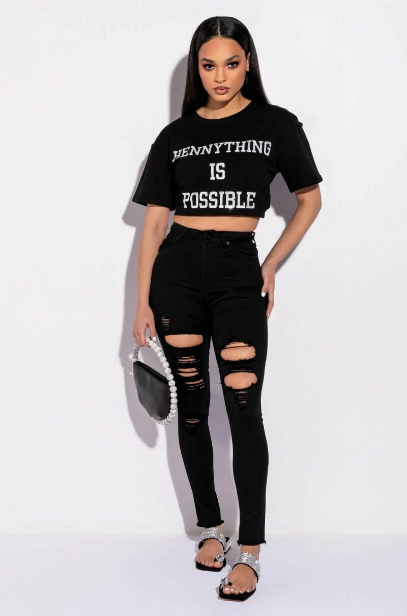 SANDY HIGH WAISTED DESTROYED FRAYED SKINNY JEAN 2 SANDY HIGH WAISTED DESTROYED FRAYED SKINNY JEAN - Image 2