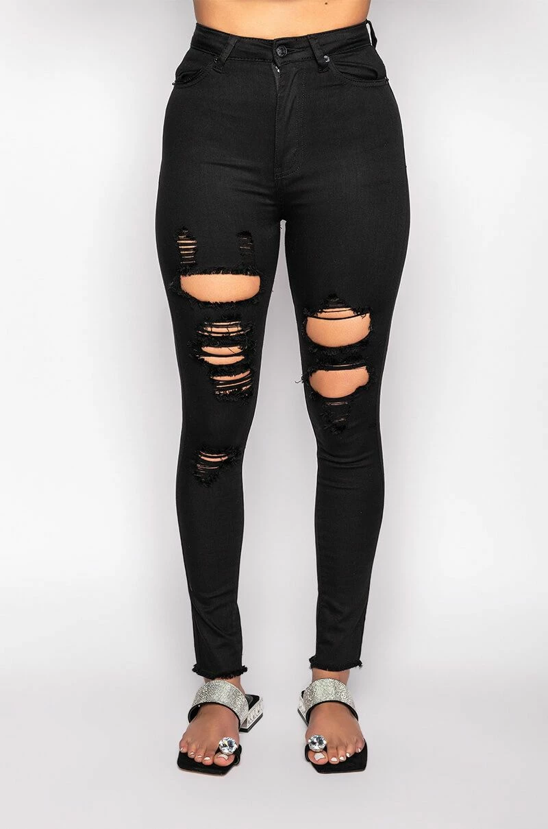 SANDY HIGH WAISTED DESTROYED FRAYED SKINNY JEAN 3 SANDY HIGH WAISTED DESTROYED FRAYED SKINNY JEAN - Image 3