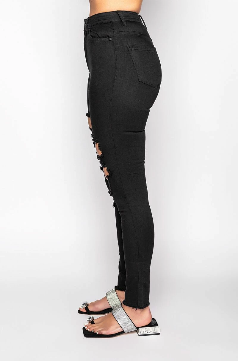 SANDY HIGH WAISTED DESTROYED FRAYED SKINNY JEAN 4 SANDY HIGH WAISTED DESTROYED FRAYED SKINNY JEAN - Image 4