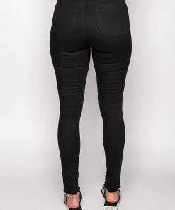 SANDY HIGH WAISTED DESTROYED FRAYED SKINNY JEAN 11 SANDY HIGH WAISTED DESTROYED FRAYED SKINNY JEAN -FINESSE-shop sandy high waisted destroyed frayed skinny jean black 5 5