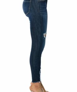 SATURN DARK HIGH RISE SKINNY JEANS -FINESSE-shop saturn dark high rise skinny jeans dark blue denim 5 5
