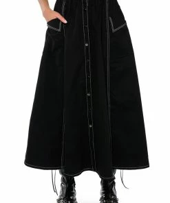 SECRET ADMIRER DENIM MAXI SKIRT
