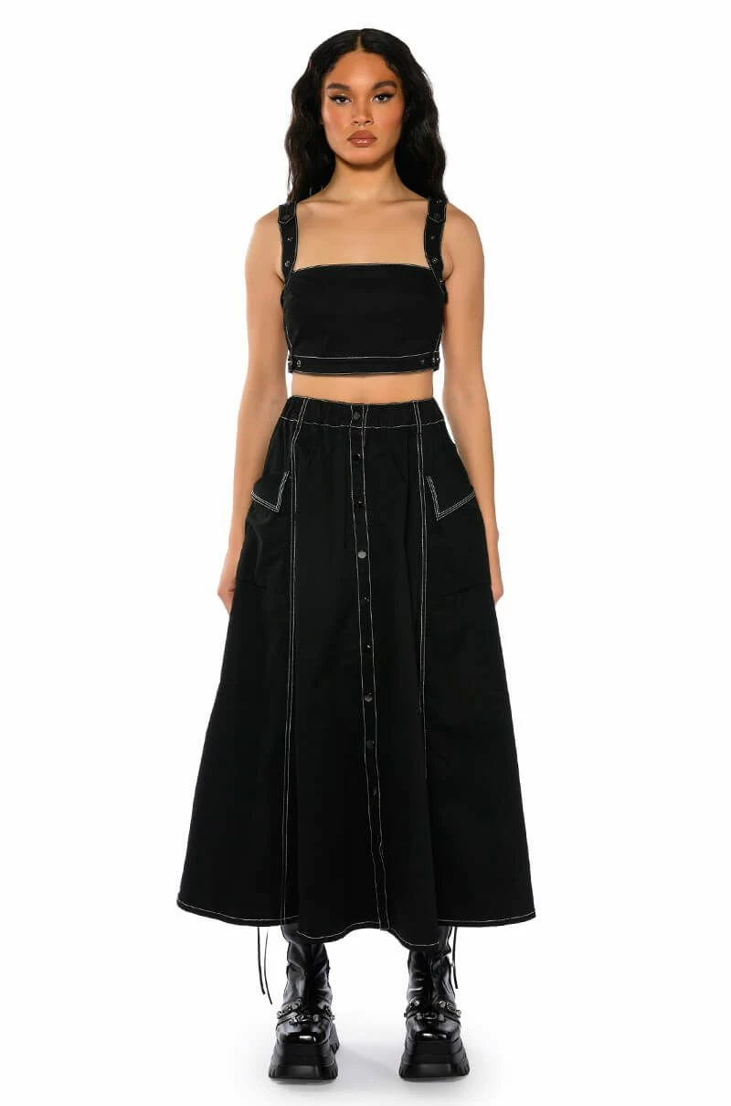 SECRET ADMIRER DENIM MAXI SKIRT 3 SECRET ADMIRER DENIM MAXI SKIRT - Image 3