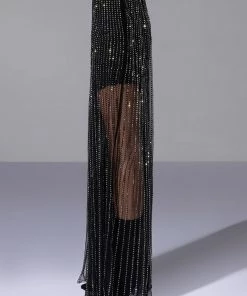 SELENA MESH WIDE LEG PANTS -FINESSE-shop selena mesh wide leg pants black grey 4 4