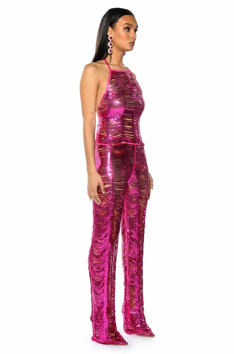 SENORITA EMBELLISHED HALTER TOP IN PINK 4 SENORITA EMBELLISHED HALTER TOP IN PINK - Image 4